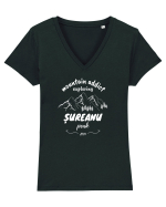 Mountain Addict Șureanu Peak White (Vârful Șureanu)  Tricou mânecă scurtă guler V Damă Evoker
