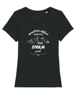 Mountain Addict Straja Peak White (Vârful Straja)  Tricou mânecă scurtă guler larg fitted Damă Expresser