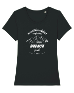 Mountain Addict Budacu Peak White (Vârful Budacu)  Tricou mânecă scurtă guler larg fitted Damă Expresser