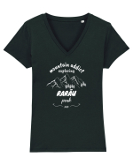 Mountain Addict Rarău Peak White (Vârful Rarău)  Tricou mânecă scurtă guler V Damă Evoker