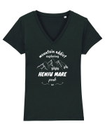 Mountain Addict Heniu Mare Peak White (Vârful Heniu Mare)  Tricou mânecă scurtă guler V Damă Evoker