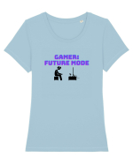 Gamer Future Mode VR (gamer de viitor)  Tricou mânecă scurtă guler larg fitted Damă Expresser