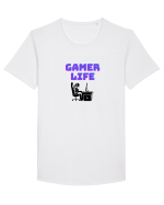 Gamer Life Girl (viața de gamer fete)  Tricou mânecă scurtă guler larg Bărbat Skater