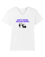 Gamer Life can't pause online games (când iubita nu înțelege)  Tricou mânecă scurtă guler V Bărbat Presenter