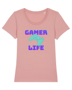 Gamer Life consolă verde Tricou mânecă scurtă guler larg fitted Damă Expresser