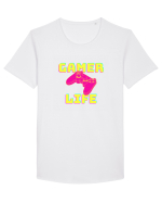 Gamer Life consolă roz Tricou mânecă scurtă guler larg Bărbat Skater
