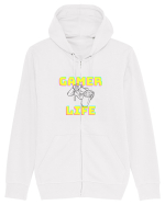 Gamer Life consolă neagră  Hanorac cu fermoar Unisex Connector