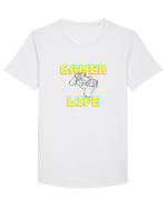 Gamer Life consolă neagră  Tricou mânecă scurtă guler larg Bărbat Skater