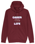 Gamer Life consolă albă  Hanorac cu fermoar Unisex Connector