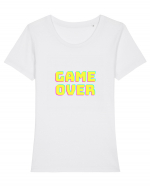 Gamer Life Game Over  Tricou mânecă scurtă guler larg fitted Damă Expresser