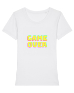 Gamer Life Game Over  Tricou mânecă scurtă guler larg fitted Damă Expresser