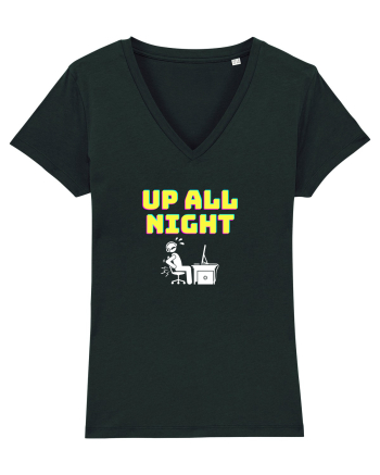 Gamer Life up all night (când te joci toată noaptea) alb Black