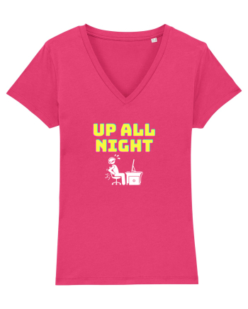 Gamer Life up all night (când te joci toată noaptea) alb Raspberry