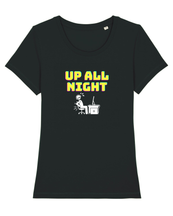 Gamer Life up all night (când te joci toată noaptea) alb Black