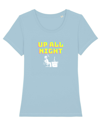 Gamer Life up all night (când te joci toată noaptea) alb Sky Blue