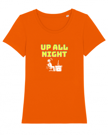 Gamer Life up all night (când te joci toată noaptea) alb Bright Orange