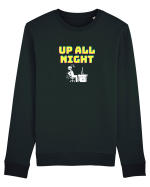 Gamer Life up all night (când te joci toată noaptea) alb Bluză mânecă lungă Unisex Rise