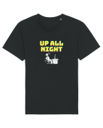 Gamer Life up all night (când te joci toată noaptea) alb Tricou mânecă scurtă Unisex Rocker