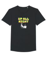 Gamer Life up all night (când te joci toată noaptea) alb Tricou mânecă scurtă guler larg Bărbat Skater