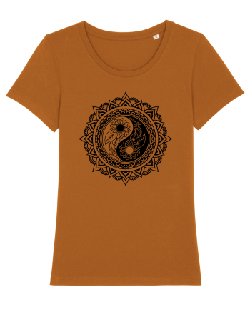 Yin Yang Symbol in a Mandala Roasted Orange