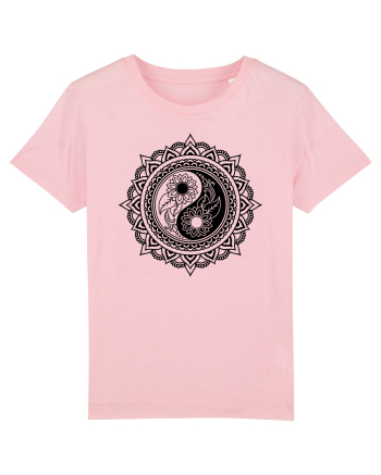 Yin Yang Symbol in a Mandala Cotton Pink