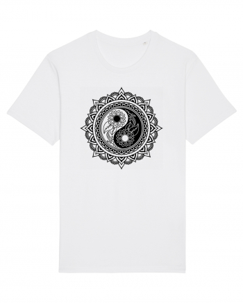 Yin Yang Symbol in a Mandala Tricou mânecă scurtă Unisex Rocker
