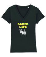Gamer Life Girl (viața de gamer fete)  Tricou mânecă scurtă guler V Damă Evoker