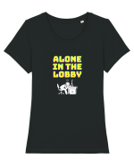 Gamer Life alone in the lobby (când nu mai e nimeni în lobby)  Tricou mânecă scurtă guler larg fitted Damă Expresser
