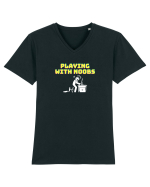 Gamer Life playing with noobs (când joci cu începători)  Tricou mânecă scurtă guler V Bărbat Presenter
