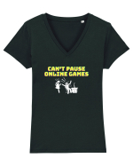 Gamer Life can't pause online games (când iubita nu înțelege)  Tricou mânecă scurtă guler V Damă Evoker