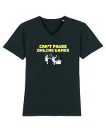 Gamer Life can't pause online games (când iubita nu înțelege)  Tricou mânecă scurtă guler V Bărbat Presenter