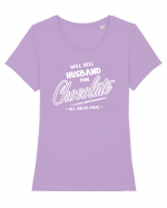 Will sell husband for chocolate Tricou mânecă scurtă guler larg fitted Damă Expresser