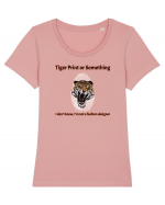 Tiger Print or something  Tricou mânecă scurtă guler larg fitted Damă Expresser