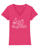 I love my husband Tricou mânecă scurtă guler V Damă Evoker
