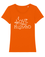 I love my husband Tricou mânecă scurtă guler larg fitted Damă Expresser