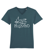 I love my husband Tricou mânecă scurtă guler V Bărbat Presenter
