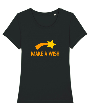 Cute Falling Star, Make a Wish Black