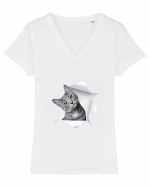 Cat in a bag Tricou mânecă scurtă guler V Damă Evoker