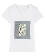 O plasa de bani Tricou mânecă scurtă guler V Damă Evoker