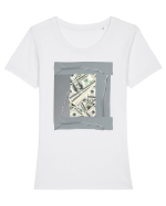 O plasa de bani Tricou mânecă scurtă guler larg fitted Damă Expresser
