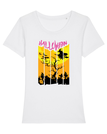 Halloween Flying Witch White