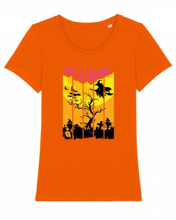 Halloween Flying Witch Bright Orange
