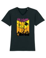 Halloween Flying Witch Tricou mânecă scurtă guler V Bărbat Presenter