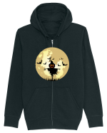 Halloween Full Moon Scary Pumpkin Hanorac cu fermoar Unisex Connector