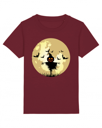Halloween Full Moon Scary Pumpkin Burgundy