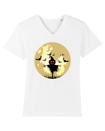 Halloween Full Moon Scary Pumpkin White