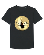 Halloween Full Moon Scary Pumpkin Tricou mânecă scurtă guler larg Bărbat Skater