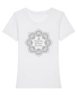 Mandala Tricou mânecă scurtă guler larg fitted Damă Expresser