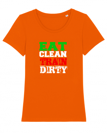 Eat clean Train dirty Bright Orange