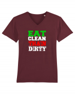 Eat clean Train dirty Tricou mânecă scurtă guler V Bărbat Presenter